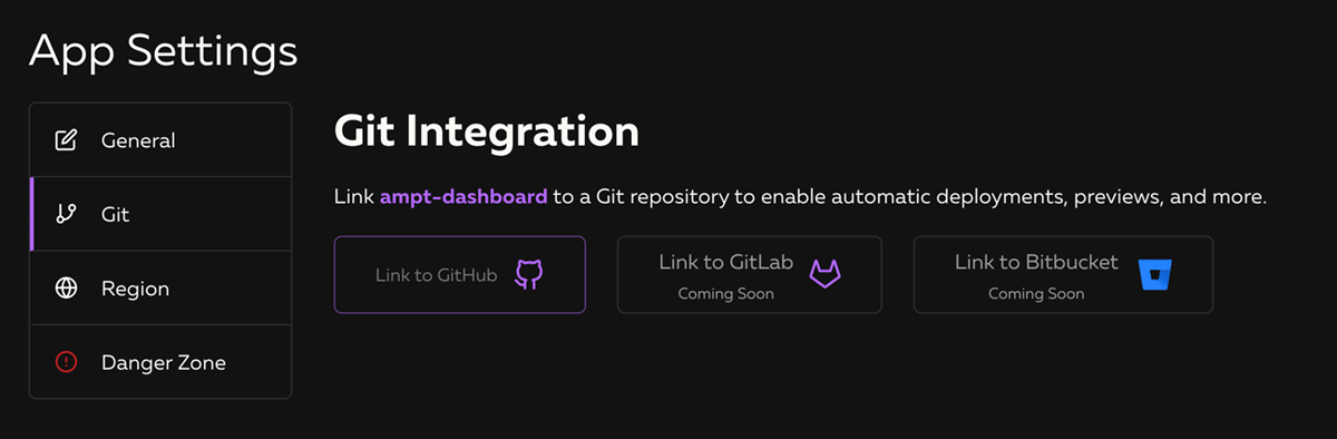 Git Integration Settings